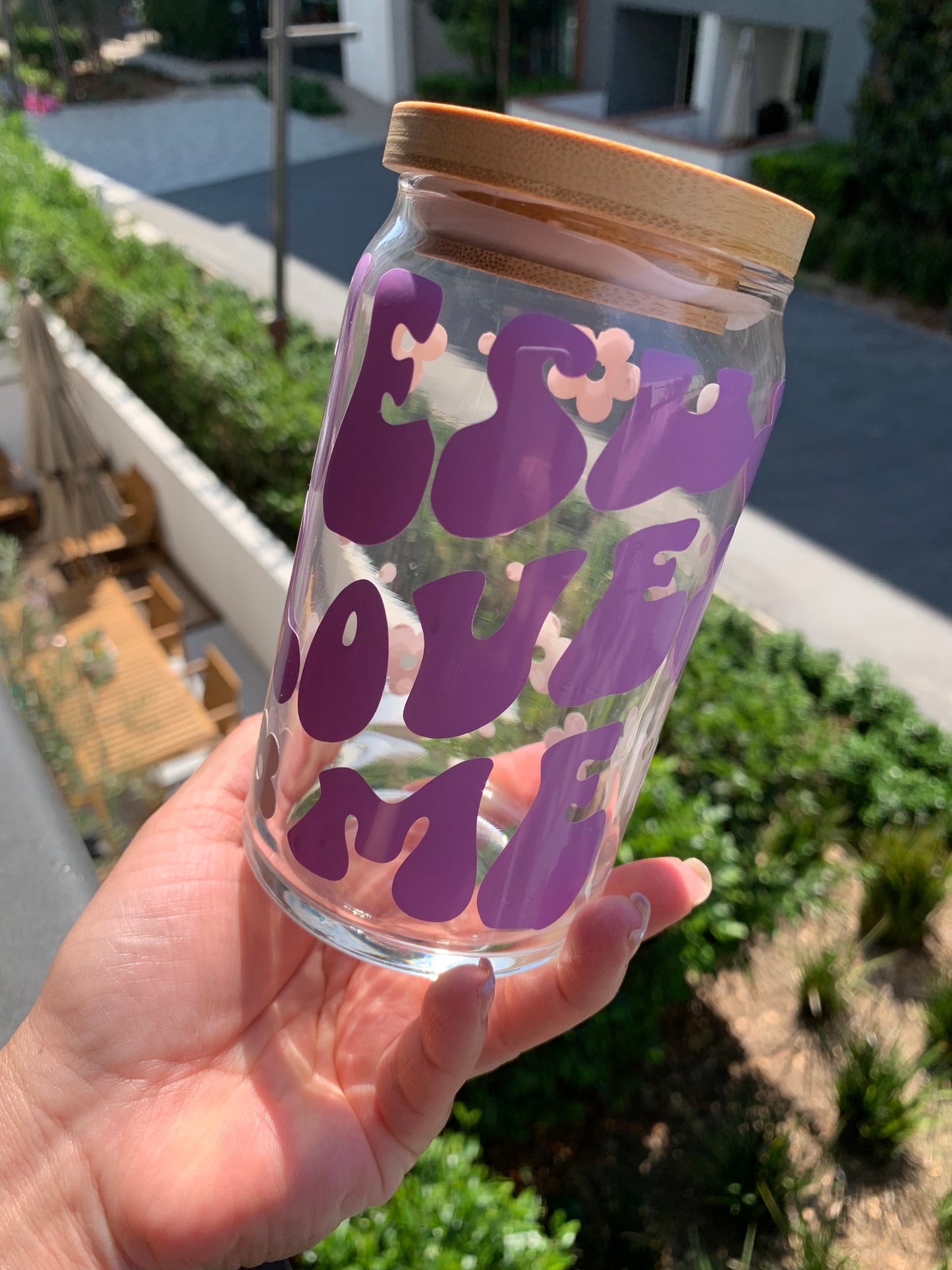 Jesus Loves Me 16 oz Glass Cup