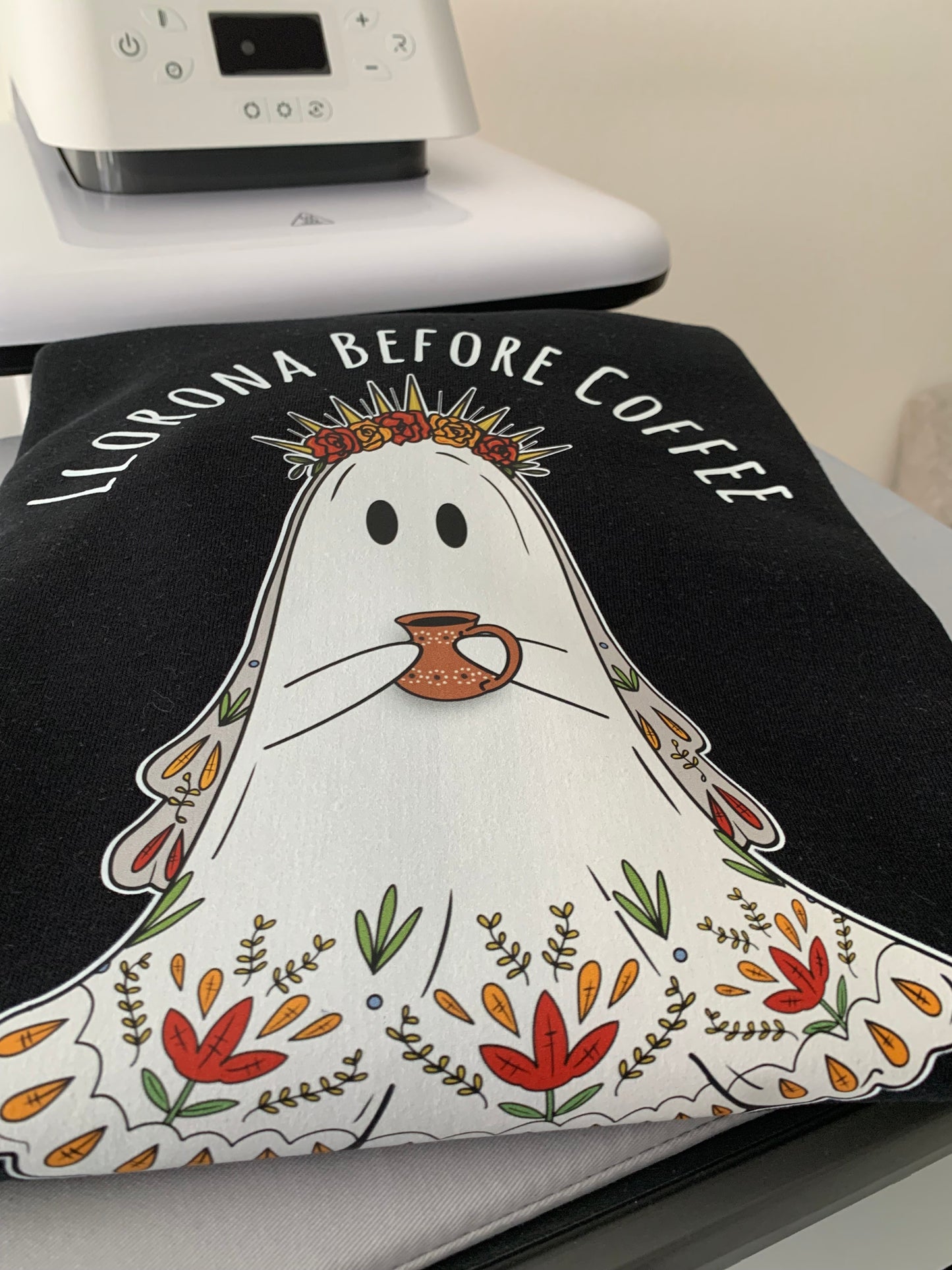 Llorona Before Coffee Crewneck Sweater