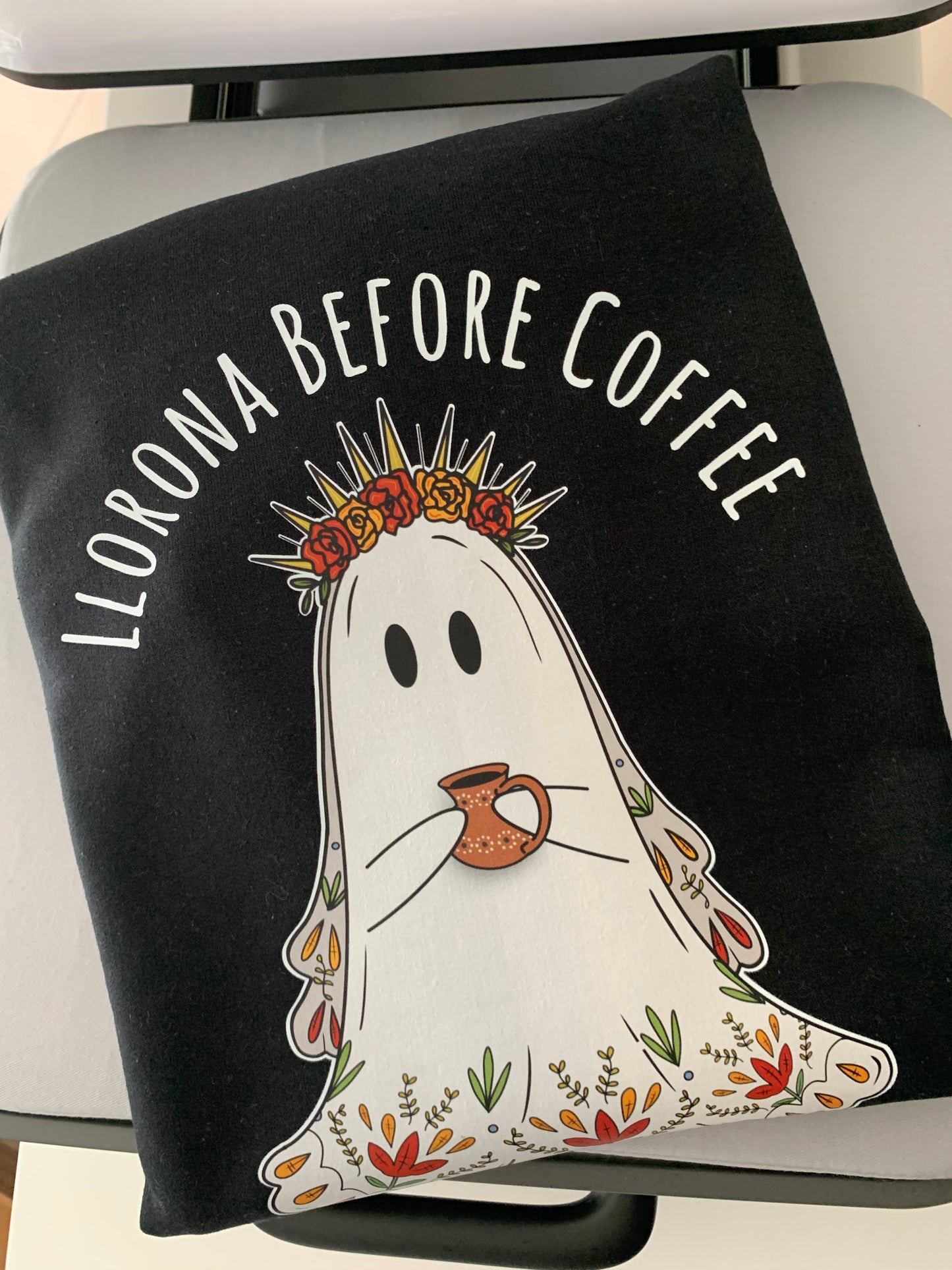 Llorona Before Coffee Crewneck Sweater