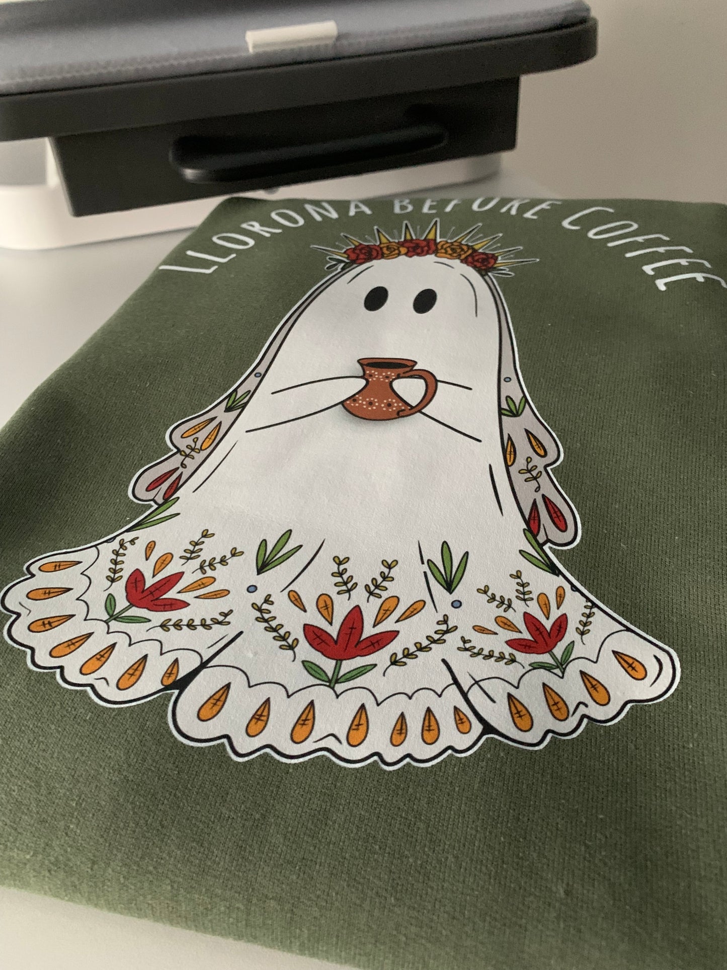 Llorona Before Coffee Crewneck Sweater