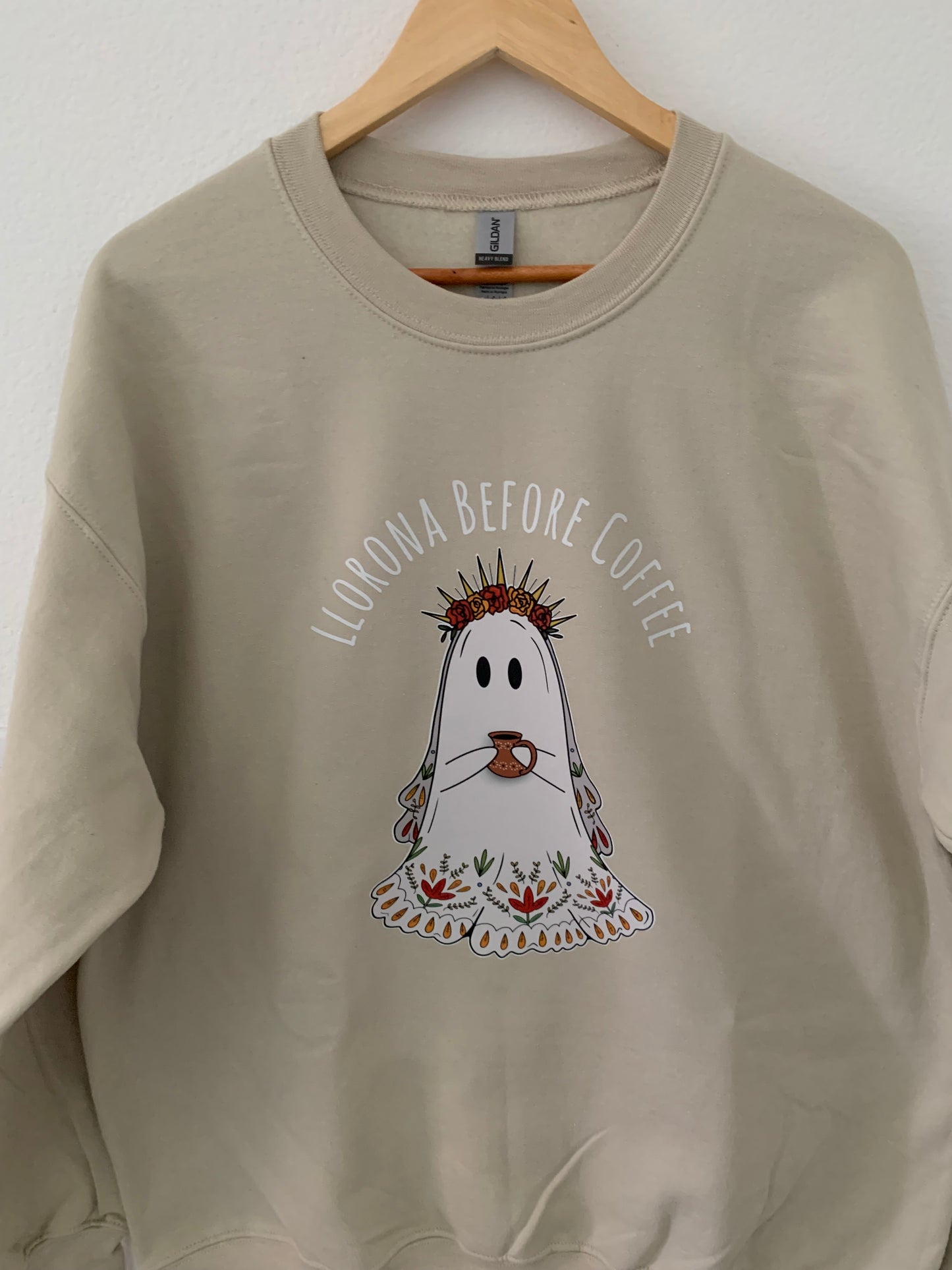 Llorona Before Coffee Crewneck Sweater