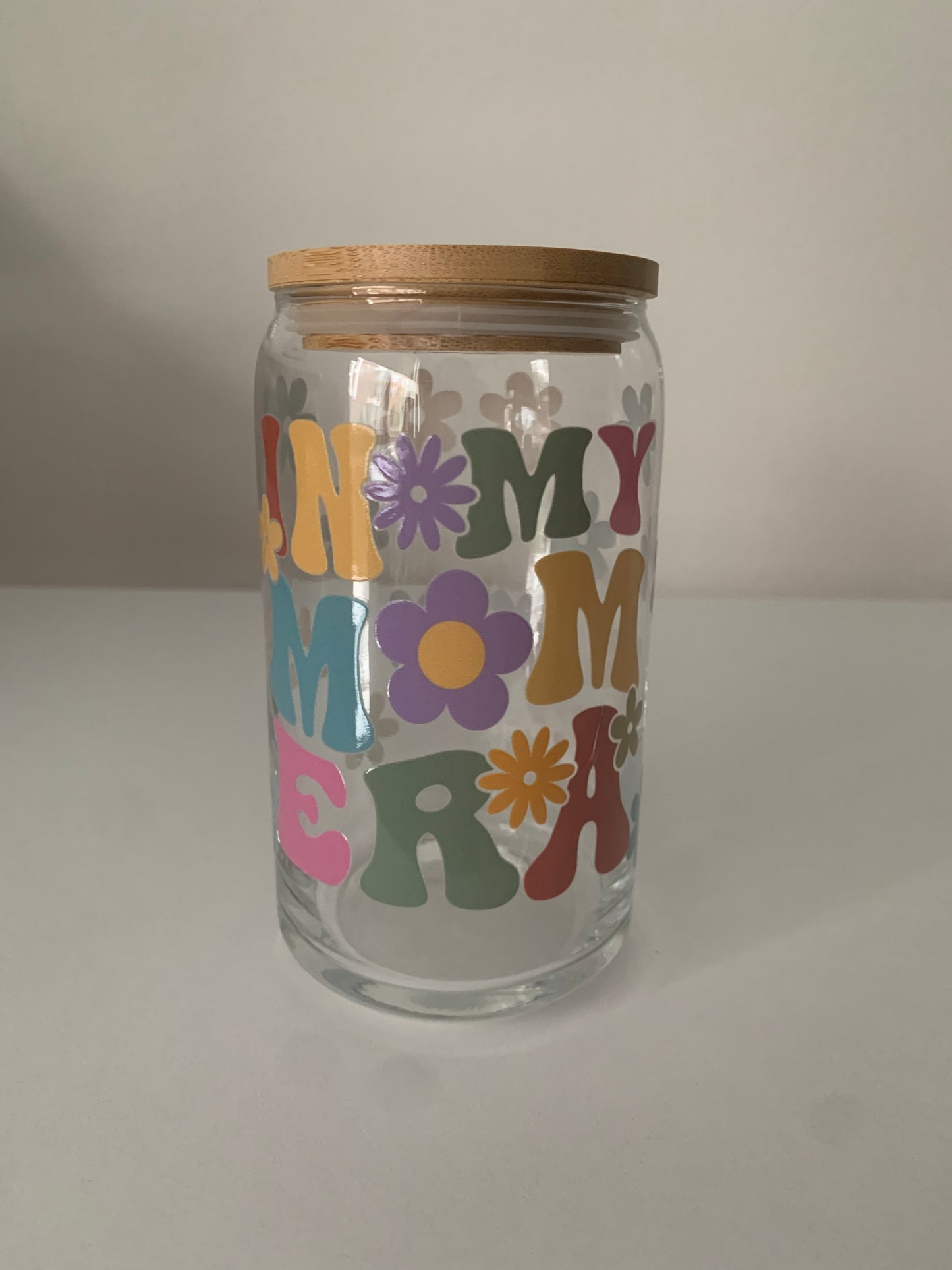 In My Mom Era 16 oz Glass Cup