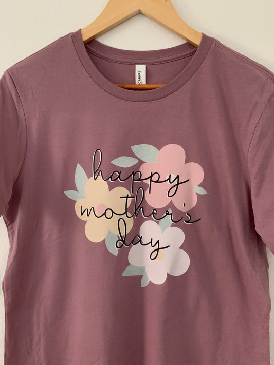 Happy Mother's Day Flowers Relaxed Short Sleeve Jersey Tee