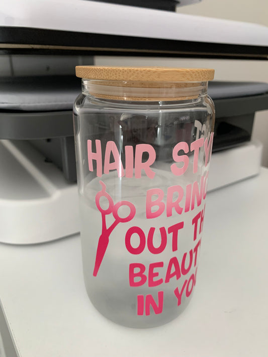 Hair Stylist Bring Out the Beauty in You 16 oz Glass Jar